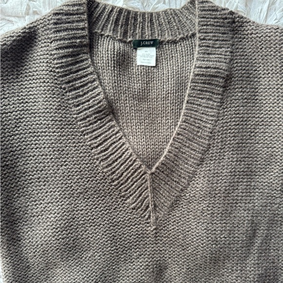J. Crew Alpaca Blend V-Neck Short Sleeve Knit Tunic Sweater - Picture 3 of 6